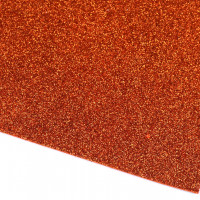 Samolepicí pěnová guma Moosgummi s glitry 20x30 cm, 2ks, oranžová
